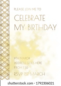 Gold Yellow Watercolor Invitation Design