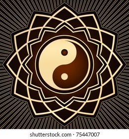 gold yin yang symbol