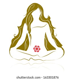 Gold Yoga Silhouette - Meditation
