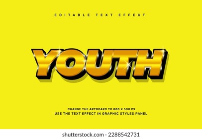 Gold youth editable text effect template