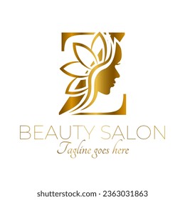 Gold Z Letter Initial Beauty Brand Logo Design