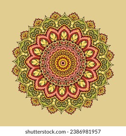 Gold zentangle mandalas, Mandala for henna, mehendi, tattoo, Decorative ethnic ornamental elements, Oriental patterns vector, royal and luxury