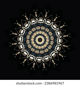 Gold zentangle mandalas, Mandala for henna, mehendi, tattoo, Decorative ethnic ornamental elements, Oriental patterns vector, royal and luxury