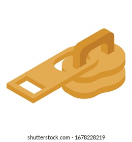 Icono del extractor de cierre de oro. Isométrico icono vectorial de cierre dorado para diseño web aislado en fondo blanco