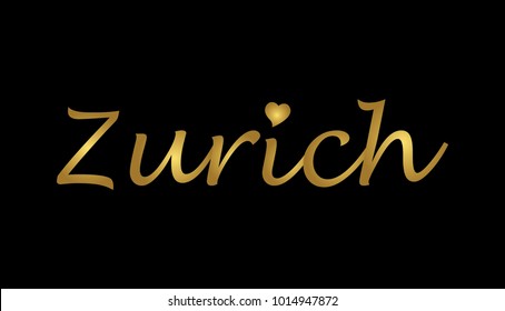 Gold Zurich Writing