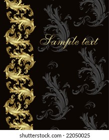 Gold-black festive card vector