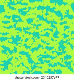 GoldBlue Seamless Retro Graphic Print. Orange Seamless Modern Vector Background. Yellow Repeated Summer Vector Artwork. Camouflage Nature Magic  Seamless Pattern.