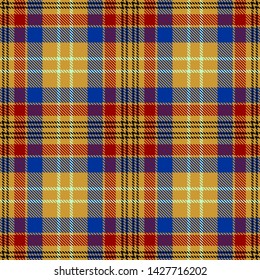 Gold,Blue,Red and Black Tartan Plaid Scottish Seamless Pattern. Texture from tartan, plaid, tablecloths, shirts, clothes, dresses, bedding, blankets and other textile.