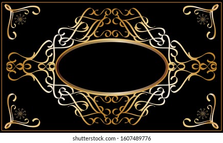 gold-carved with a circle in the middle for the border or background frame