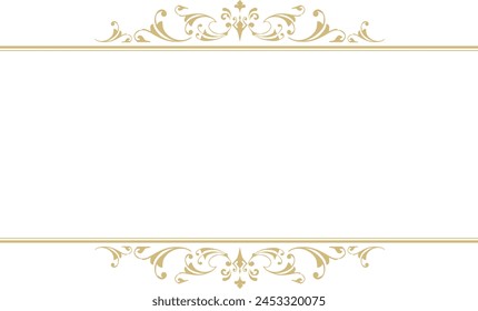 Gold-colored, luxurious frame material with decorations on the top and bottom