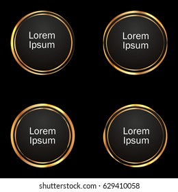 gold-colored round banner