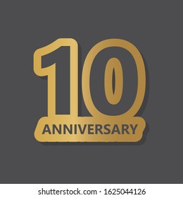 golden 10 anniversary concept- vector illustration
