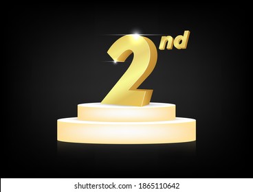 Golden 2 nd number on podium.