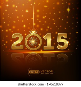 Golden 2015 year greeting card presentation