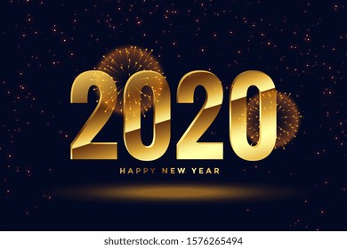 golden 2020 new year celebration greeting background design