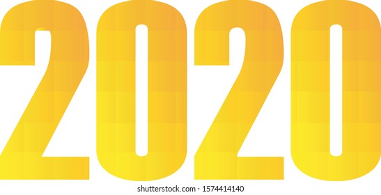 
Golden 2020 Year Icon Vector