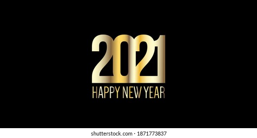 Golden 2021 Sparkling Frame Happy New Year Card Design. Christmas Logo Background. Graphic 2021 Icon Pattern. Golden 2021 Sparkling Text Typography. Winter Holiday Celebration Banner.