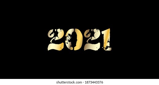 Golden 2021 Sparkling Frame Happy New Year Card Design. Graphic 2021 Icon Texture. Winter Holiday Celebration Banner. Golden 2021 Sparkling Text Typography. Christmas Logo Wallpaper.