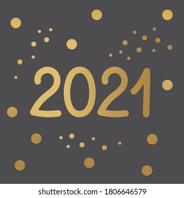 golden 2021 year concept - vector illustration