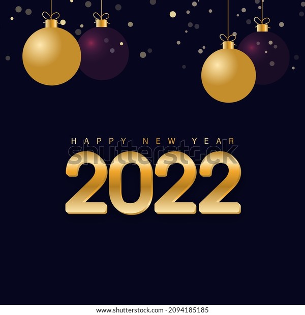 Golden 2022 Happy New Year Font Stock Vector (Royalty Free) 2094185185 ...