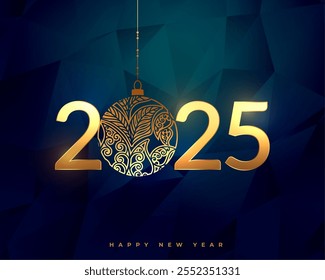 golden 2025 new year lowpoly texture background design vector