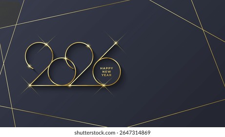 golden 2026 New Year, perfect for holiday greeting cards. Elegant vector designs suitable for flyers, invitations, calendars, and festive promotional materials.