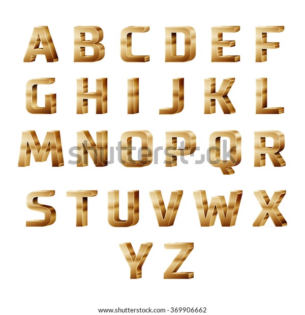 Golden 3d Alphabet Stock Vector (Royalty Free) 369906662 | Shutterstock