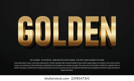 Golden 3d editable text effect template