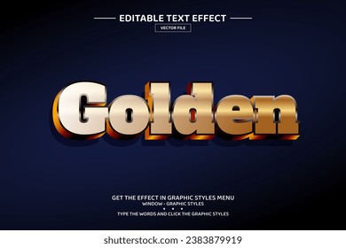Golden 3D editable text effect template