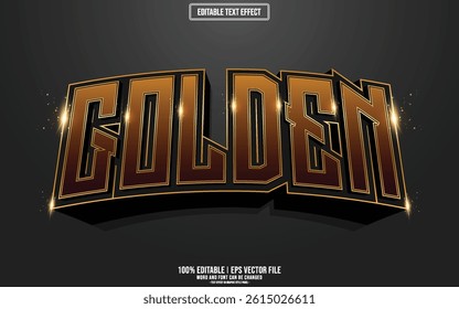 Golden 3D editable text effect