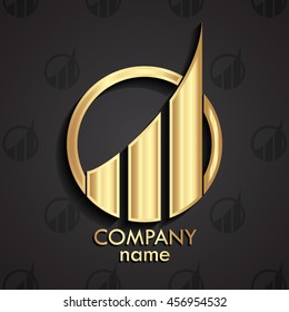 golden 3d modern design logo template / vector illustration