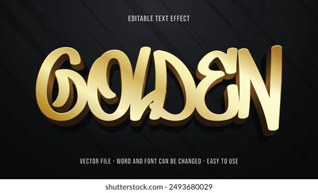 Golden 3d style editable text effect