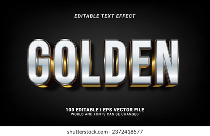 golden 3d style text effect illustration