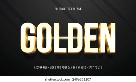 Efecto de texto 3d dorado, estilo de texto editable