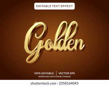 plantilla de efecto de texto 3D dorado