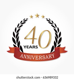 Golden 40 Years Anniversary Logo Vector Stock Vector (royalty Free 