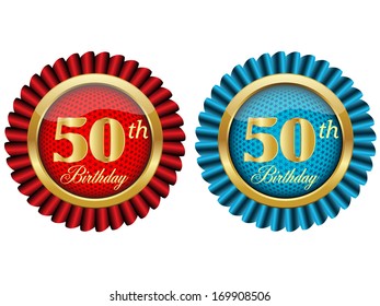 Golden 50 Th Birthday labels.Vector