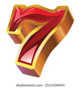 golden 7 slot for logo icon game casino illustration