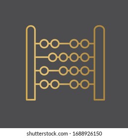 golden abacus icon- vector illustration