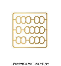 golden abacus icon- vector illustration