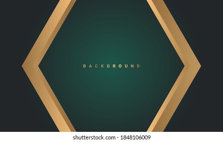 Golden abstract background banner with glowing gold color. Vector
