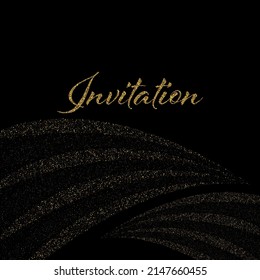 Golden abstract background design for invitations with gold dust particles