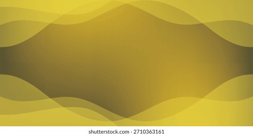 Um fundo abstrato dourado com linhas onduladas e um efeito de gradiente, com sobreposição de formas transparentes criando um design dinâmico e moderno.