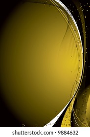 Fondo abstracto dorado con un diseño fluido y burbujas