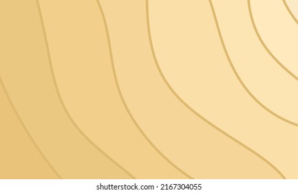 Golden abstract background in the form of a wave. Wavy background design without gradient effect. Great background in 3d style, vector illustration design.