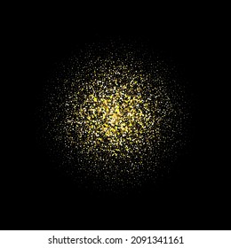 Golden abstract background. Shiny particles on a black background.