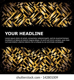Golden abstract background. Space for text in the template. Vector illustration EPS10