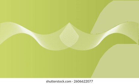 Golden abstract background with a symmetrical figure made of thin white curved lines