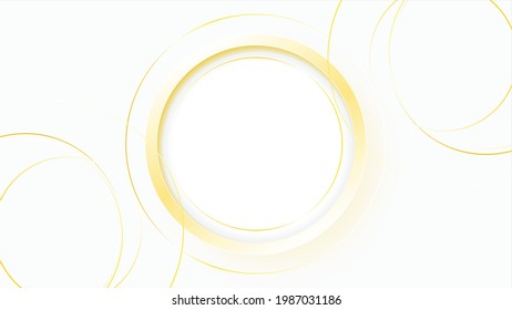 Golden abstract backgroundtechnology decoration circle geometry science and technology digital lines white background