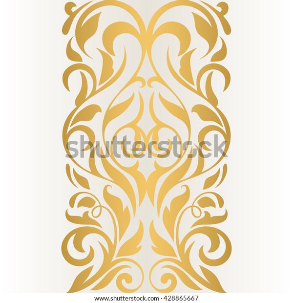 Golden abstract border on a light background.\
Vintage pattern.